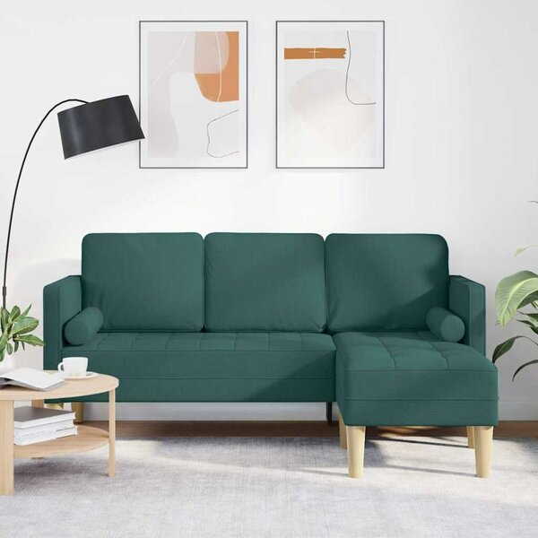 VidaXL Kanapé Szett Sötétzöld 173 x 131 x 67 cm szövet