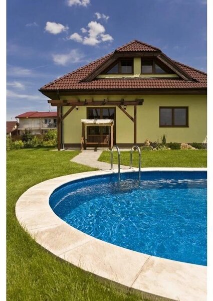 Ibiza kör alaku medence, átmérője 4,20 méter, mélysége 1,20 m - fehér, falvastagság 0,75 mm, előre kivágások a szkimmerhez és a