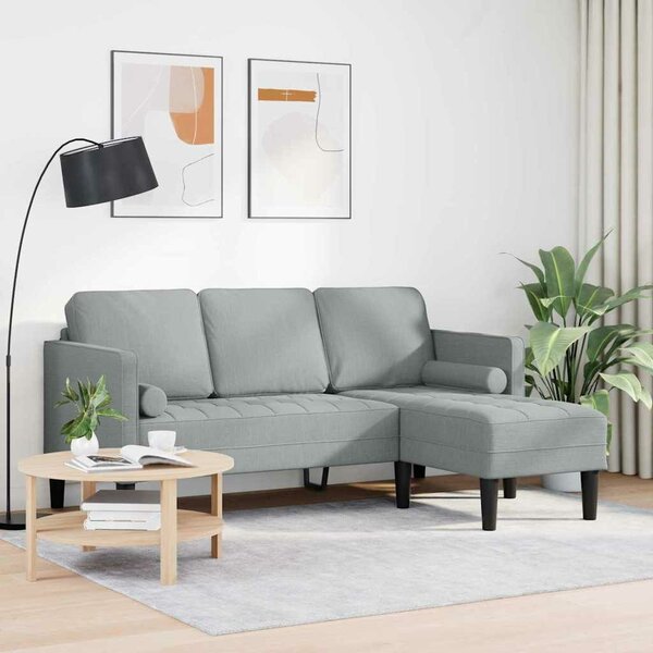 VidaXL Kanapé Szett Világosszürke 173 x 131 x 67 cm szövet