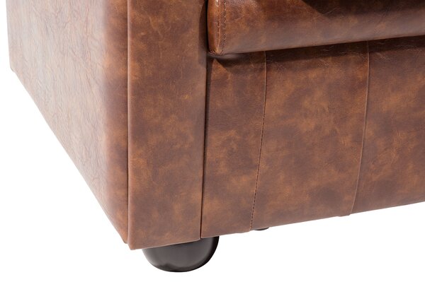 Kanapé 3 személyes CHESTERFIELD Műbőr Aranybarna