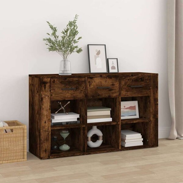 VidaXL füstös tölgyszínű szerelt fa tálalószekrény 100x30x59,5 cm