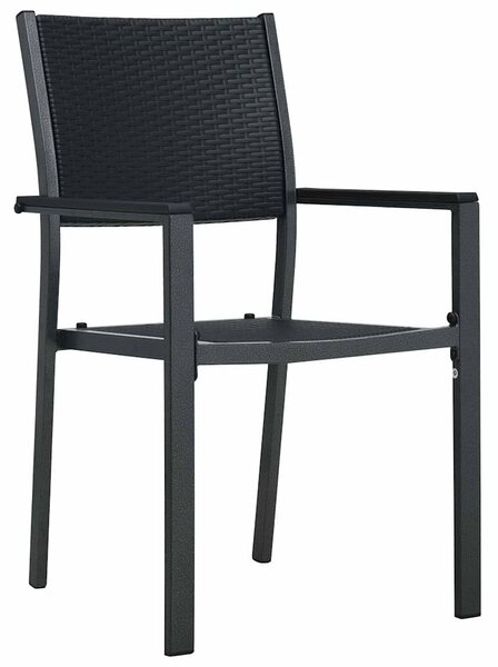 VidaXL Kert étkező szett 3 pcs Fekete Poli rattan