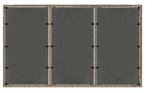 VidaXL Kert étkező szett 7 pcs Szürke 150 x 90 x 75 cm polirattan