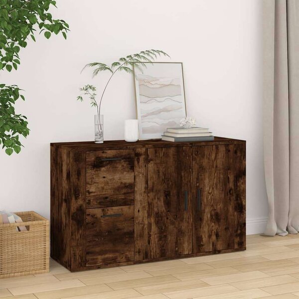 VidaXL füstös tölgy színű szerelt fa tálalószekrény 100x33x59,5 cm