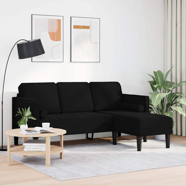 VidaXL Kanapé Szett Fekete 173 x 131 x 67 cm Bársony