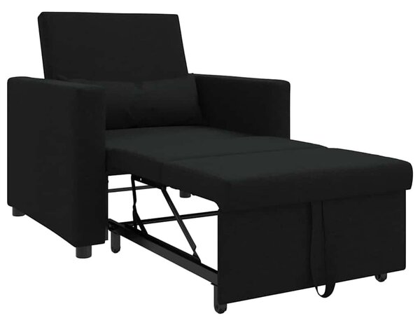 VidaXL Egyszemélyes kanapéágy Fekete 90 x 165 x 87 cm szövet