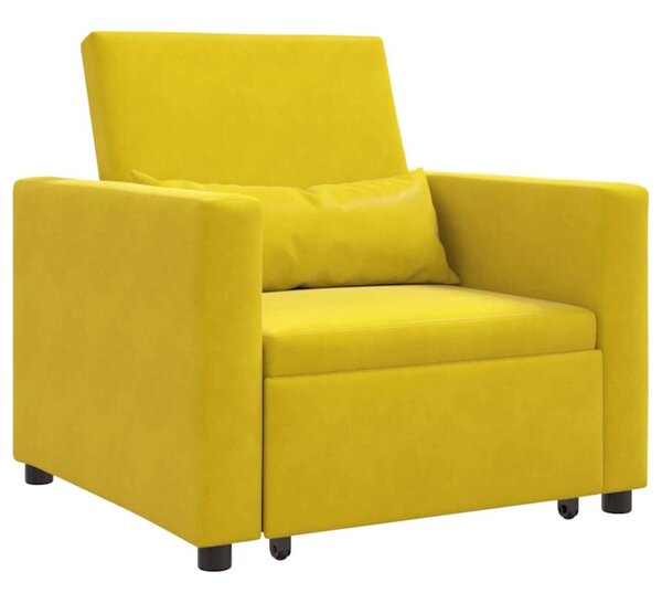 VidaXL Egyszemélyes kanapéágy Sárga 90 x 165 x 87 cm Bársony