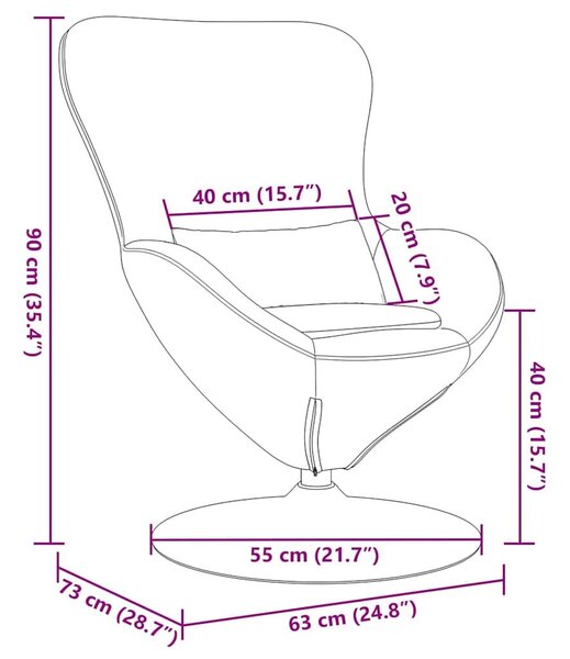VidaXL Tojásfotel Sárga 63 x 73 x 90 cm Bársony