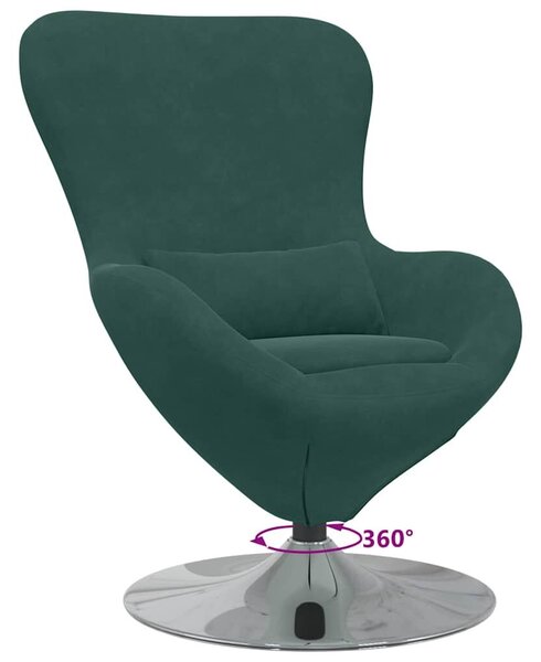 VidaXL Tojáspárna Sötétzöld Bársony