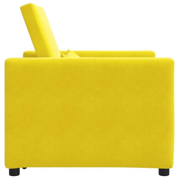 VidaXL Egyszemélyes kanapéágy Sárga 90 x 165 x 87 cm Bársony