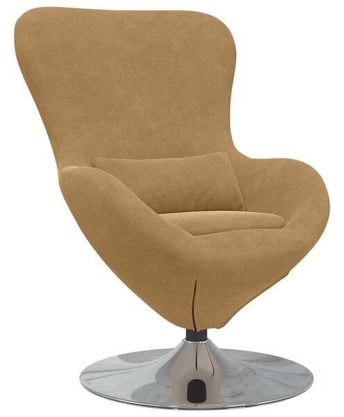 VidaXL Tojásfotel Világosbarna 63 x 73 x 90 cm Bársony