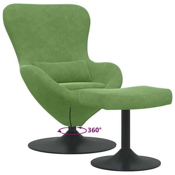 VidaXL Tojásfotel 2 pcs Világos zöld 63 x 73 x 90 cm Bársony