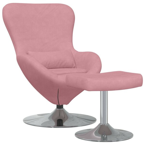 VidaXL Tojásfotel 2 pcs Rózsaszín 63 x 73 x 90 cm Bársony
