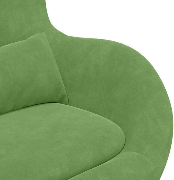 VidaXL Tojásfotel Világos zöld Bársony