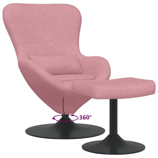VidaXL Tojásfotel 2 pcs Rózsaszín 63 x 73 x 90 cm Bársony