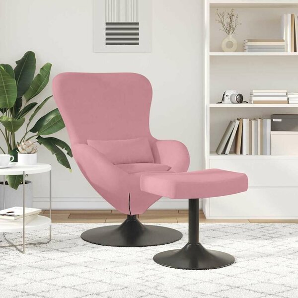 VidaXL Tojásfotel 2 pcs Rózsaszín 63 x 73 x 90 cm Bársony