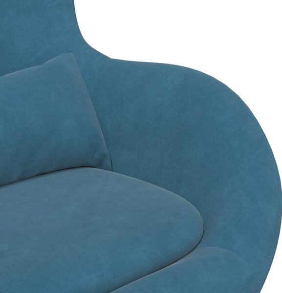 VidaXL Tojásfotel 2 pcs Kék 63 x 73 x 90 cm Bársony
