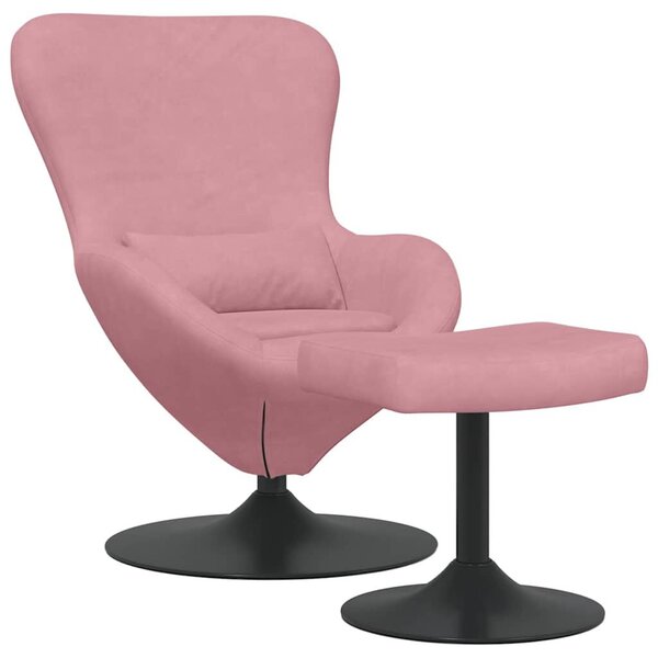 VidaXL Tojásfotel 2 pcs Rózsaszín 63 x 73 x 90 cm Bársony