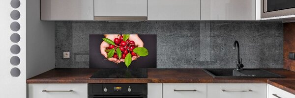 Konyhai dekorpanel Cseresznye a kezében