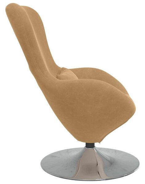 VidaXL Tojásfotel Világosbarna 63 x 73 x 90 cm Bársony