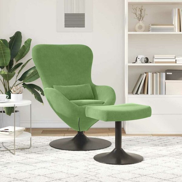 VidaXL Tojásfotel 2 pcs Világos zöld 63 x 73 x 90 cm Bársony