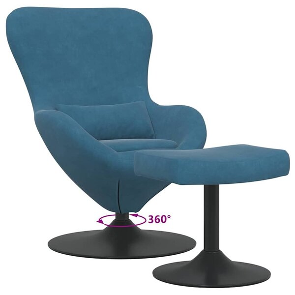 VidaXL Tojásfotel 2 pcs Kék 63 x 73 x 90 cm Bársony
