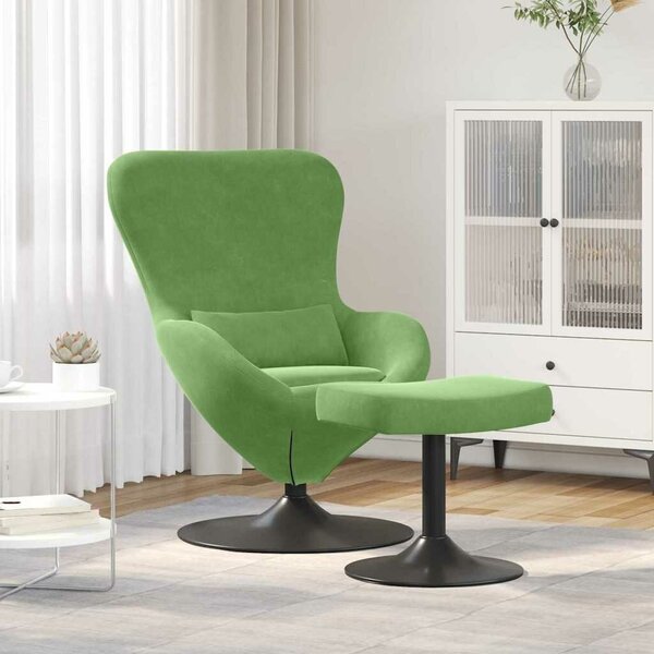 VidaXL Tojásfotel 2 pcs Világos zöld 63 x 73 x 90 cm Bársony