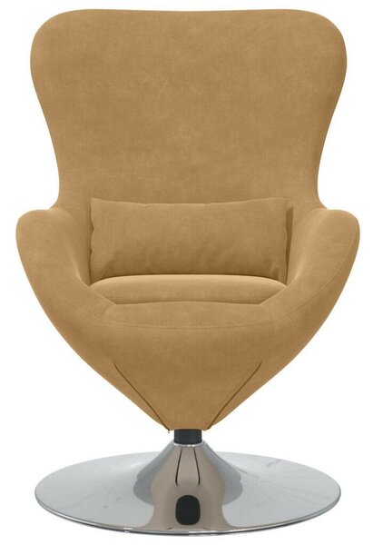 VidaXL Tojásfotel Világosbarna 63 x 73 x 90 cm Bársony