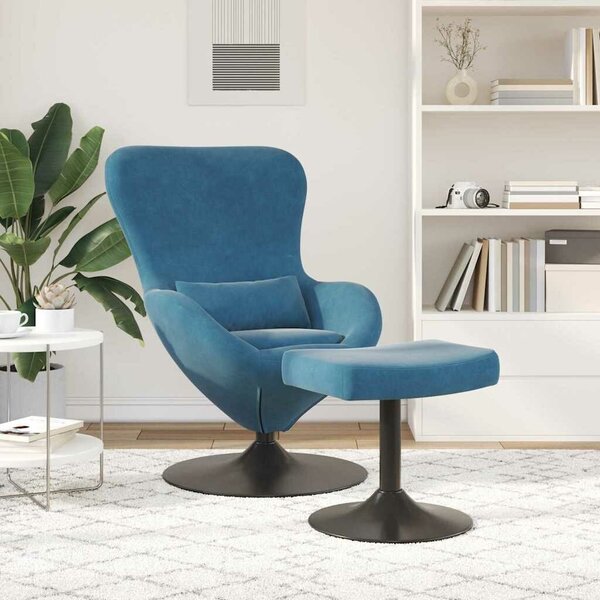 VidaXL Tojásfotel 2 pcs Kék 63 x 73 x 90 cm Bársony