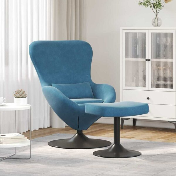 VidaXL Tojásfotel 2 pcs Kék 63 x 73 x 90 cm Bársony
