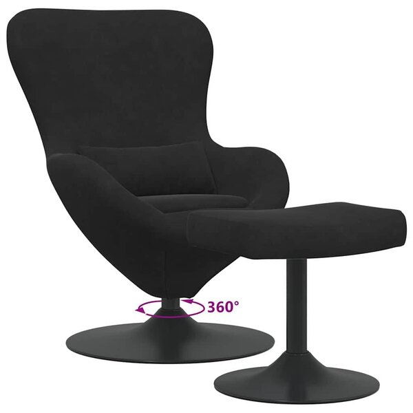 VidaXL Tojásfotel 2 pcs Fekete 63 x 73 x 90 cm Bársony