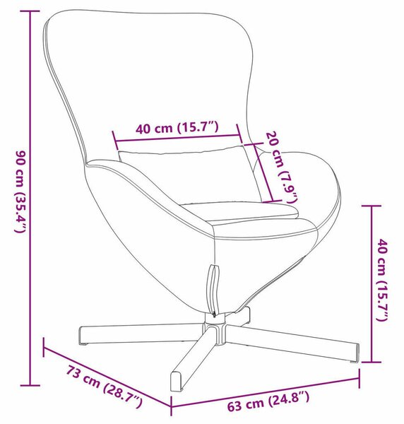 VidaXL Tojásfotel Fekete 63 x 73 x 90 cm Bársony