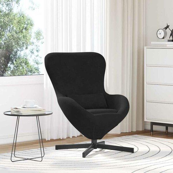VidaXL Tojásfotel Fekete 63 x 73 x 90 cm Bársony