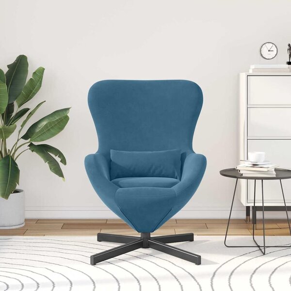 VidaXL Tojásfotel Kék 63 x 73 x 90 cm Bársony