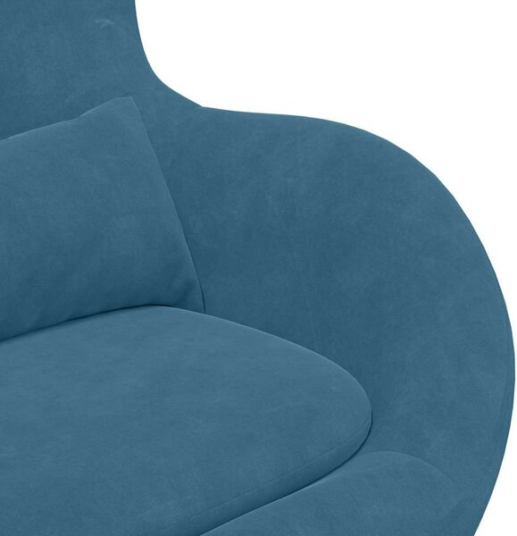 VidaXL Tojásfotel Kék 63 x 73 x 90 cm Bársony