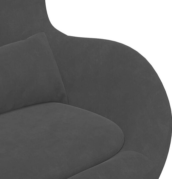 VidaXL Tojásfotel Fekete 63 x 73 x 90 cm Bársony