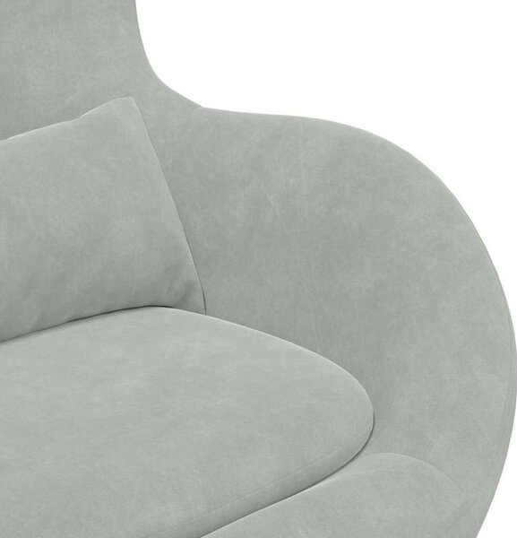 VidaXL Tojásfotel 2 pcs Világosszürke 63 x 73 x 90 cm Bársony