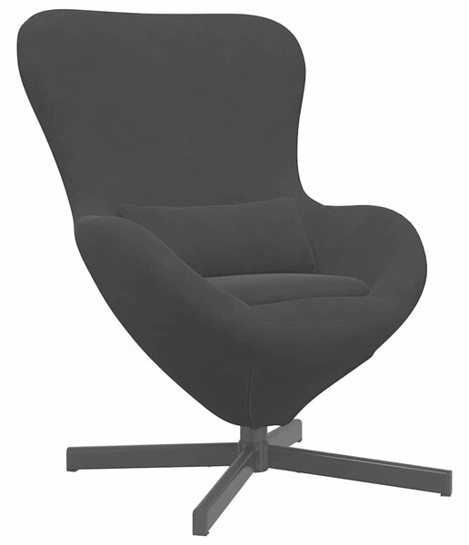 VidaXL Tojásfotel Fekete 63 x 73 x 90 cm Bársony