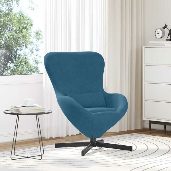 VidaXL Tojásfotel Kék 63 x 73 x 90 cm Bársony