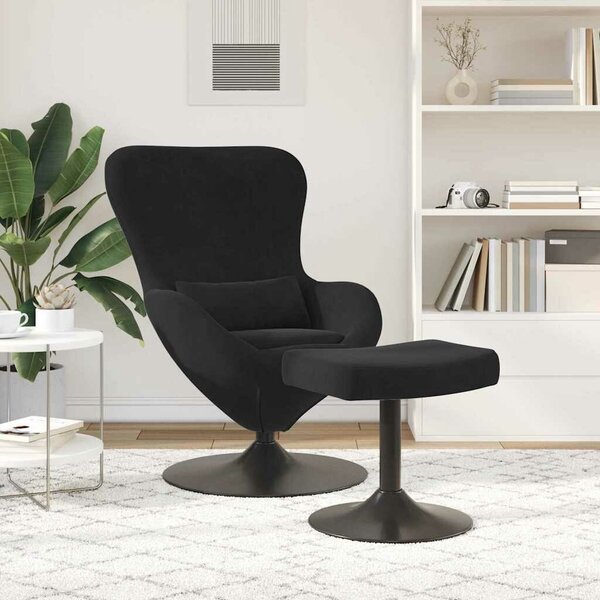VidaXL Tojásfotel 2 pcs Fekete 63 x 73 x 90 cm Bársony