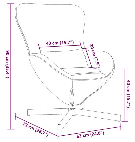 VidaXL Tojásfotel Kék 63 x 73 x 90 cm Bársony