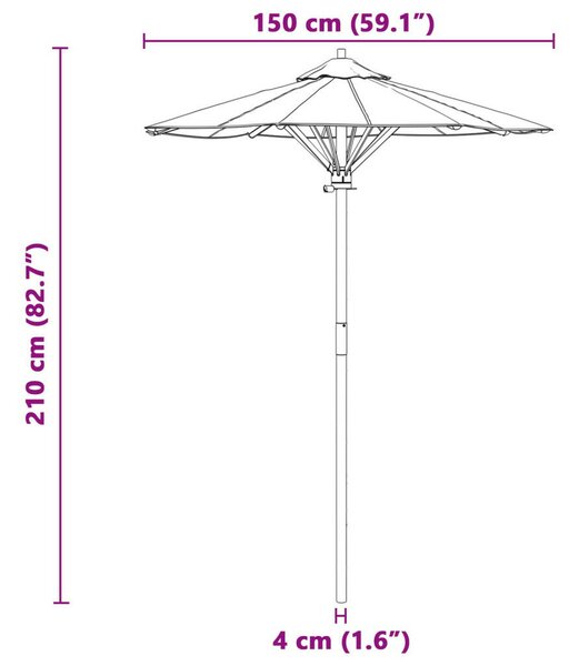 VidaXL Kerti napernyő sötétszürke 150x210 cm bambuszból