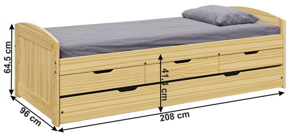 Z0ND0 Egyszemélyes ágy 90x200 cm Marcy (barna). 1040258