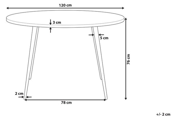 Étkezőasztal ODEON Fehér márvány 120 cm 120 cm