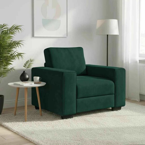 VidaXL sötétzöld bársony kanapéfotel 100x77x82 cm