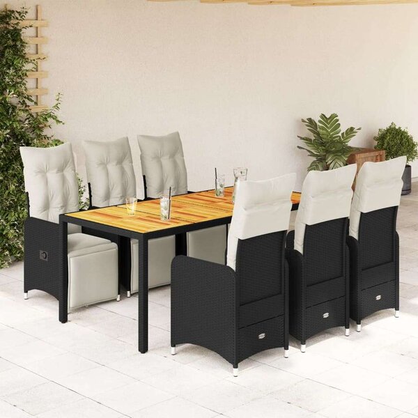 VidaXL Polyrattan Kerti Bútor - 7 részes Bisztró készlet