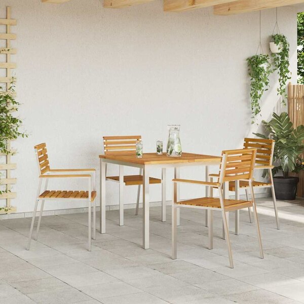VidaXL Kültéri Étkezőasztal Barna 90 x 90 x 75 cm tömör akácfa