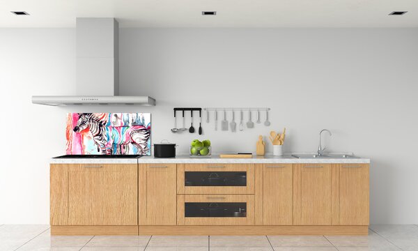 Konyhai falburkoló panel Színes zebra