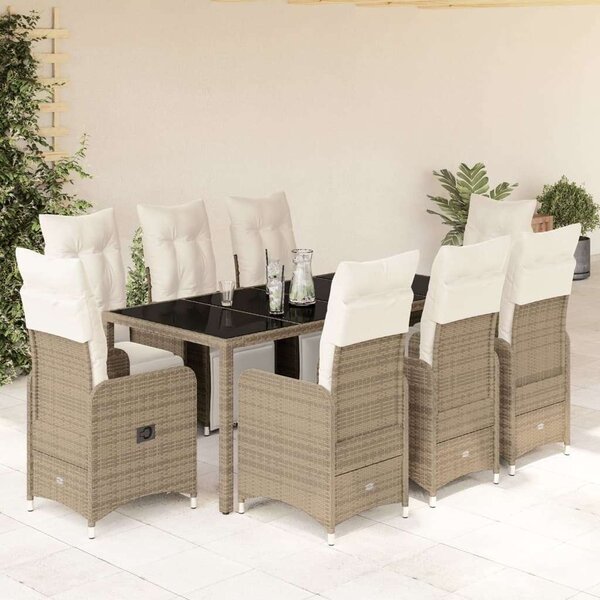 VidaXL Polyrattan Kerti Bútor - 9 részes Bisztró készlet