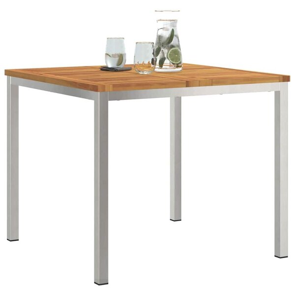 VidaXL Kültéri Étkezőasztal Barna 90 x 90 x 75 cm tömör akácfa